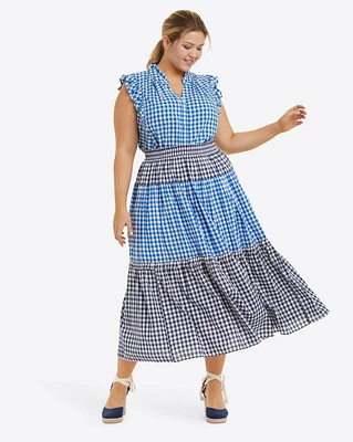 Peasant Skirt Blue Gingham