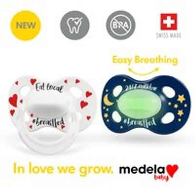 Medela Baby Day & Night Glow In The Dark Pacifier - #Breastfed Age 6-18 Months