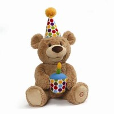 GUND Happy Birthday Animated Bear Singing Light Up Plush Stuffed Animal 10"