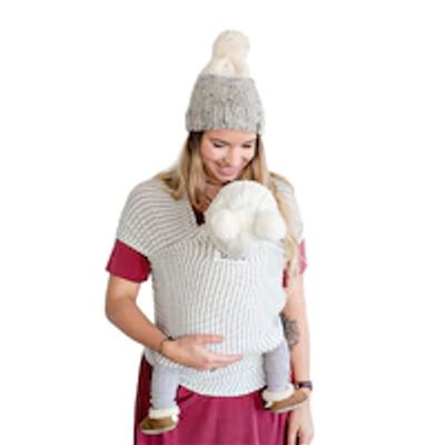 The Shannon Beluga Baby Wrap - Light Grey and Ivory Stripe