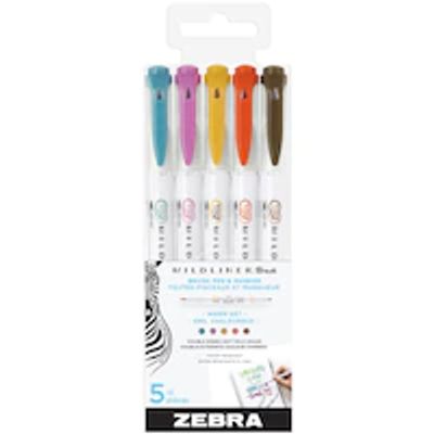 Zebra Dual Brush 5 Pack Warm
