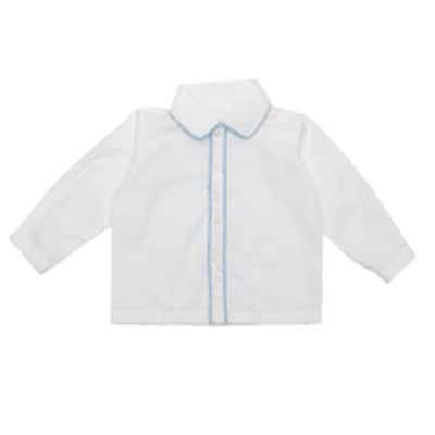 Classic Tailored Dress Shirt, Baby Blue Trim 3Y