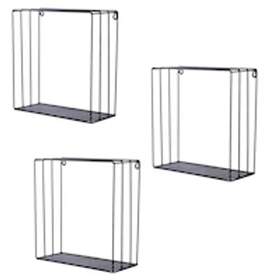Set of 3 Metal Floating Wall Shelves