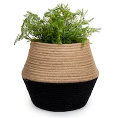 Woven Natural Rope Planter Basket, 9.8" x 12.6"