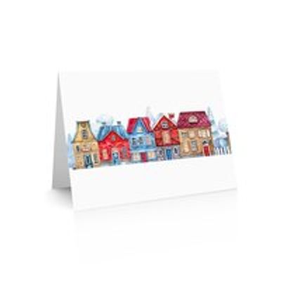 BOXED CARDS (20) LITTLE HOUSES (IN FRENCH)
