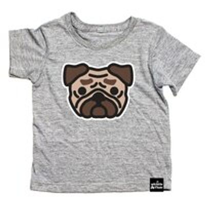 Kawaii Pug T-Shirt- Grey