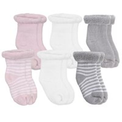 Terry Socks 6 Pack 0 - 3 Months - Pink