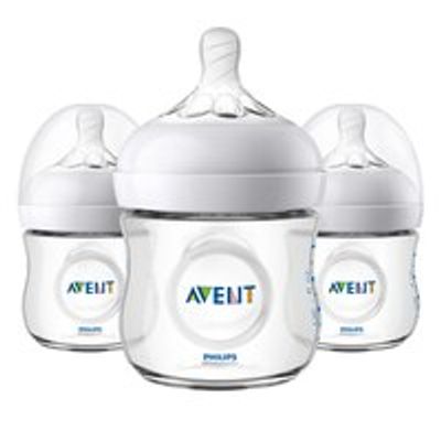 Set of 3 Natural Baby Bottle, 4oz Newborn Flow Nipple 0 month+