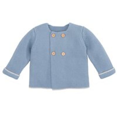 Elegant Baby Sofia and Finn Cardigan Sweater 100% Knit Cotton Bright Blue 18 Months