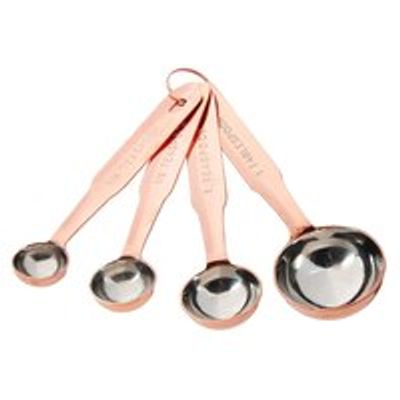 COPPER FINISH MEASURING SPOONS SET OF 4