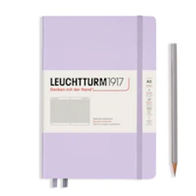 Notebook Medium A5, Hardcover, 251 numbered pages, Lilac, squared