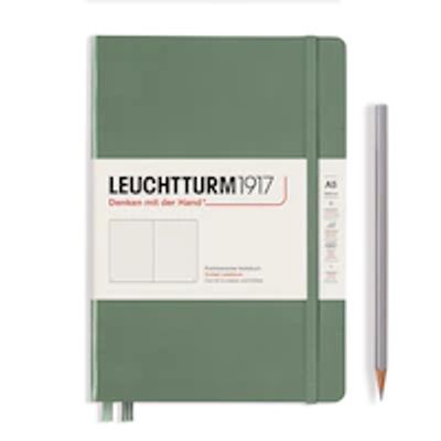 Notebook Medium (A5), Hardcover, 251 numbered pages, Olive