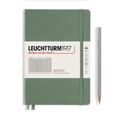Notebook Medium (A5), Hardcover, 251 numbered pages, Olive, squared