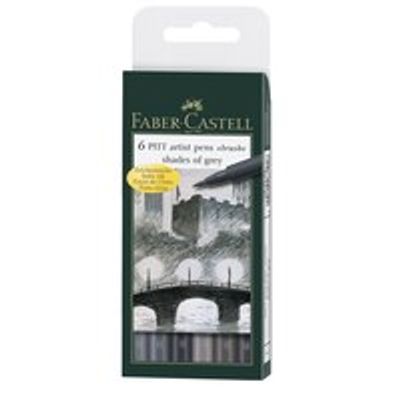 PITT Artist Pens in Shades of Grey Wallet of 6