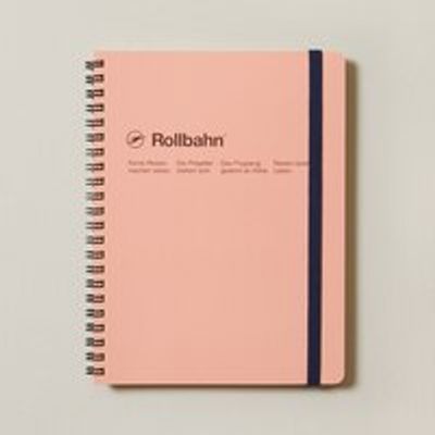 Rollbahn A5 Spiral Notebook, Blush Pink Grid