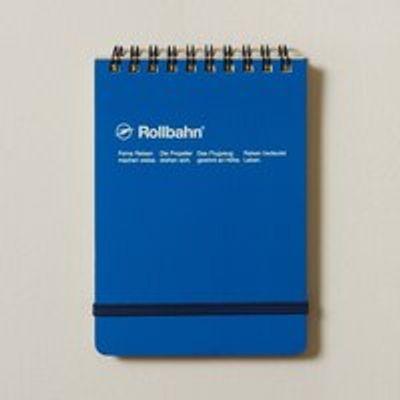 ROLLBAHN SPIRAL FLIP MEMO NOTEBOOK, BLUE WITH GRID PAGES