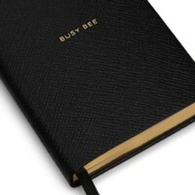 PANAMA LEATHER NOTEBOOK, BUSY BEE BLACK