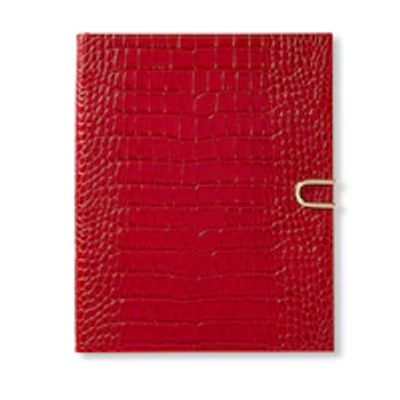 2022 MARA PORTOBELLO EMBOSSED LEATHER PLANNER, SCARLET RED