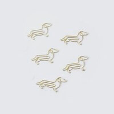 PAPER CLIPS GOLD DOGS SET OF 5