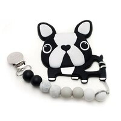 Loulou LOLLIPOP Teether Set Silicone Boston Terrier | Quartier DIX30