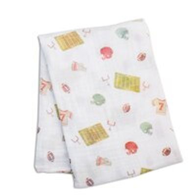 Baby Muslin Cotton Swaddle Blanket, Football