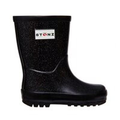 Stonz Rain Boots - Glitter Black 5T
