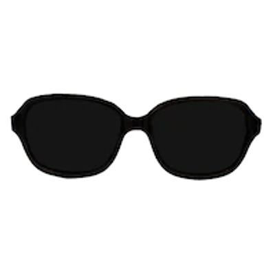 Retro Squares Glossy Black Sunnies, 0 to 2 Years