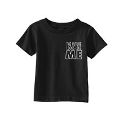 T-SHIRT THE FUTURE LOOKS LIKE ME BLACK 5-6 YEARS