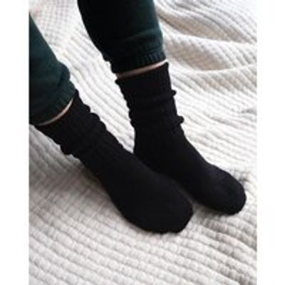 Merino Wool Crew Sock, Black Medium
