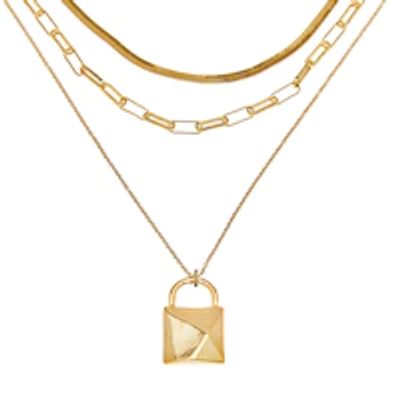 Lock Necklace, Gold