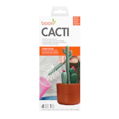 Boon Cacti 4 Piece Bottle Brush Set Brown/Dark Green