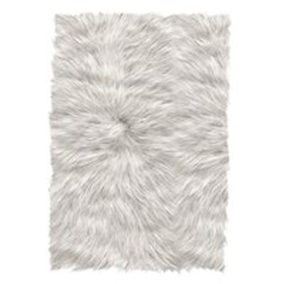 Faux Sheepskin Ivory Rectangle Rug, 4'0" x 6'0"