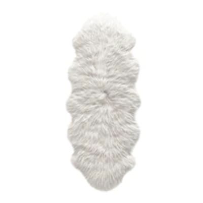 Faux Sheepskin Ivory Animal Shape Rug, 2'0" x 6'0"