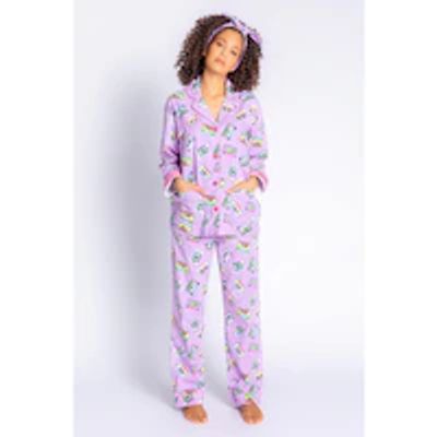 FLANNELS MIX TAPE PJ SET, LAVENDER X-LARGE