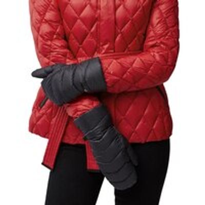 JULIA sustainable quilted puffer mittens, Black M/L