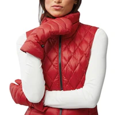 JULIA sustainable quilted puffer mittens, Ruby XS/S