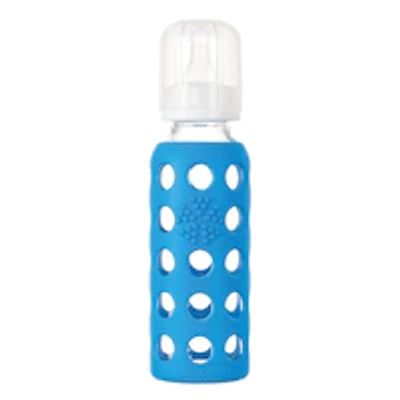 Lifefactory Glass Baby Bottle with Protective Silicone Sleeve Ocean 9 OZ 3 to 6 Months