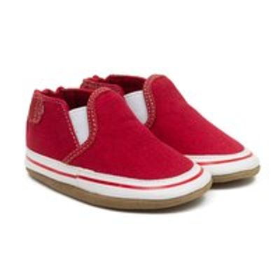 Robeez - Soft Soles - Canvas Shoes with Suede Sole - Liam Basic Red - 6 to 12 Months
