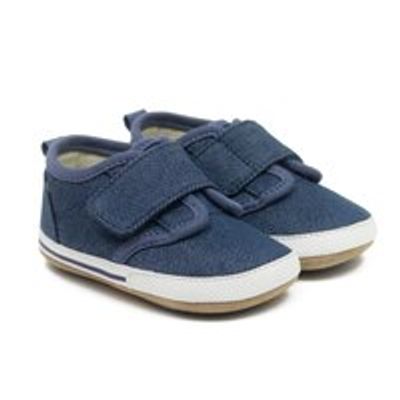 Robeez - First Kicks - Denim Shoes with Suede and Split Rubber Sole - Jerry - 6 to 9 Months