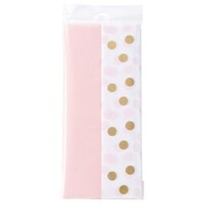 Pink & Foil Dot Pattern Tissue