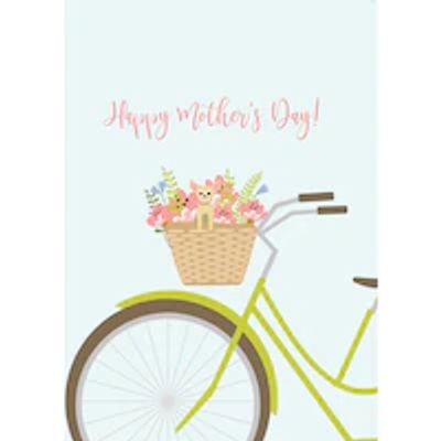 Mother's Day Card, Bicycle Basket