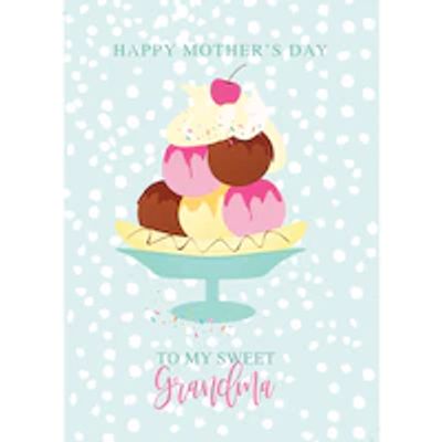 Mother's Day Card, Ice Cream Bowl Grandma