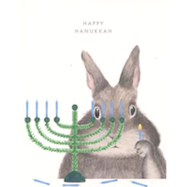 Holiday Card Menorah Bunny