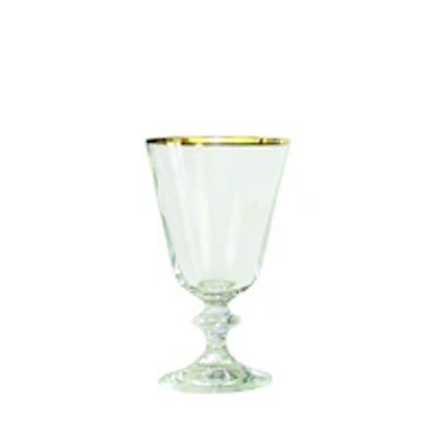 Set of 6 Bella White Wine Glass with Gold rim