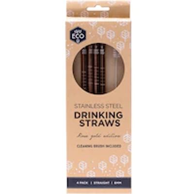 ROSE GOLD STAINLESS STEEL STRAIGHT REUSABLE STRAWS
