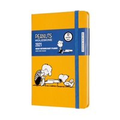 Moleskine Limited Edition 12 Month Planner, Peanuts, Weekly Notebook, Hard Cover, Pocket (3.5" x 5.5"), Orange Yellow