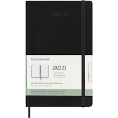 2023 Weekly Notebook Planner, 18M, Large, Black