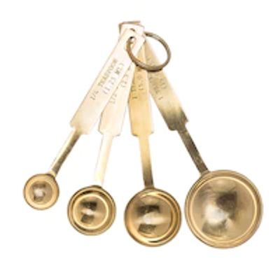 Set of 4 Measuring Spoons, Gold