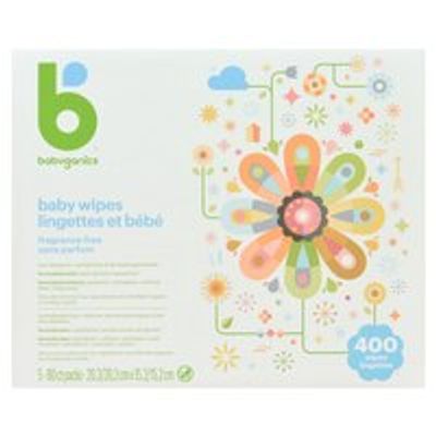 Babyganics Baby Wipes - Face, Hand & Baby Wipes - Fragrance Free - 400 Count