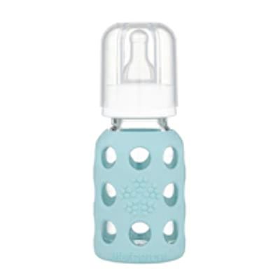 Lifefactory Glass Baby Bottle with Protective Silicone Sleeve Mint 4 OZ